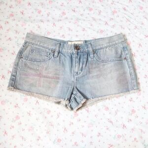 burton union jack rhinestone cutoff denim shorts indie sleaze y2k